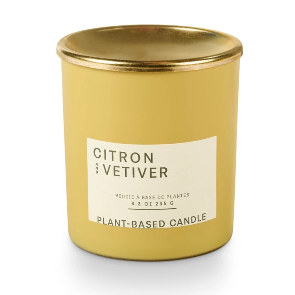 Anthropologie Illume Citron & Vetiver Yellow Candle NEW